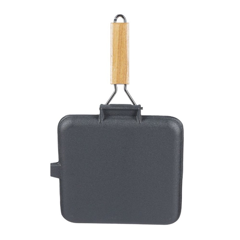 Grillpfanne Gusseisen mit klappbarem Holzgriff, 24x24 cm | Grillpfanne Gusseisen Grillpfanne Gusseisen mit klappbarem Holzgriff, 24x24 cm | Grillpfanne Gusseisen | Gusseisenpfanne |