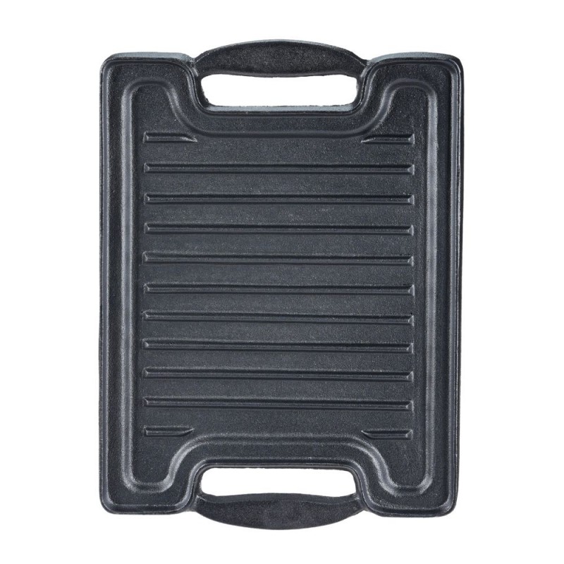 Doppelseitige Grillplatte aus Gusseisen, 36x25 cm - 