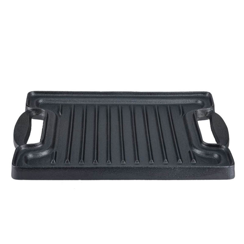 Doppelseitige Grillplatte aus Gusseisen, 36x25 cm - 