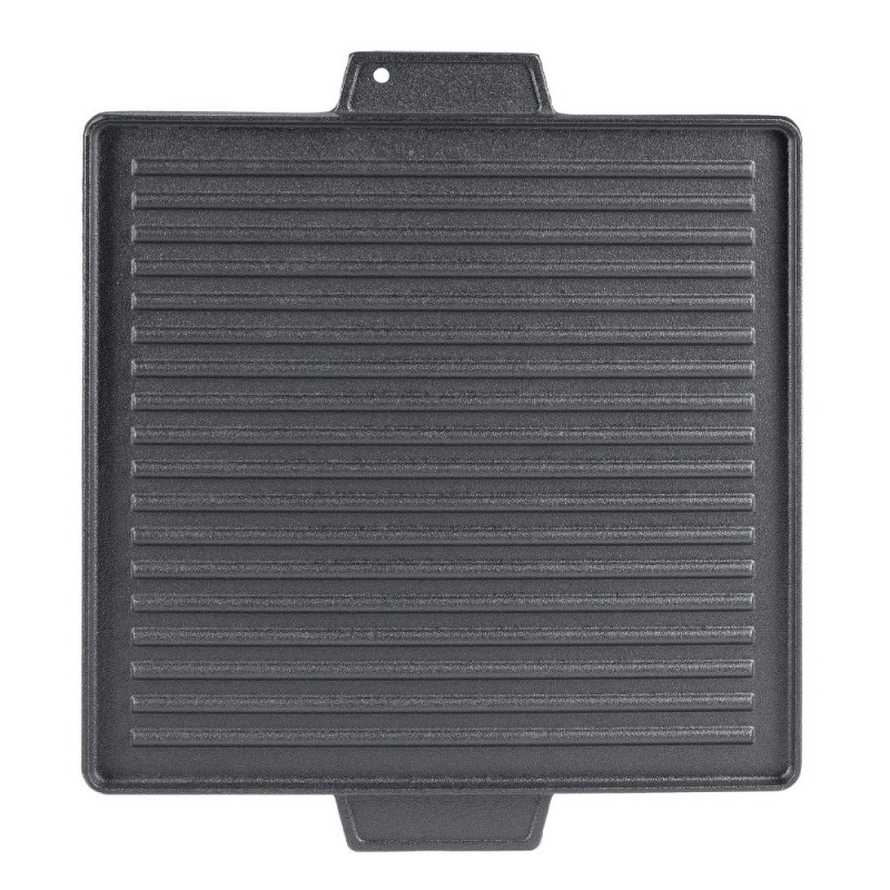 Doppelseitige Grillplatte aus Gusseisen, 38x38 cm - Gusseisenplatte