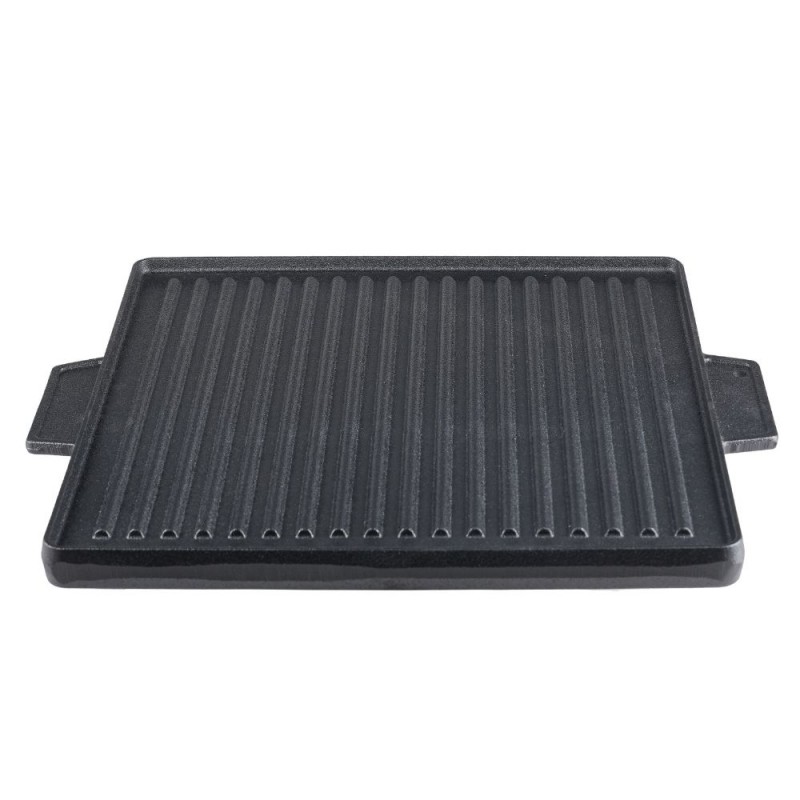 Doppelseitige Grillplatte aus Gusseisen, 38x38 cm - Gusseisenplatte
