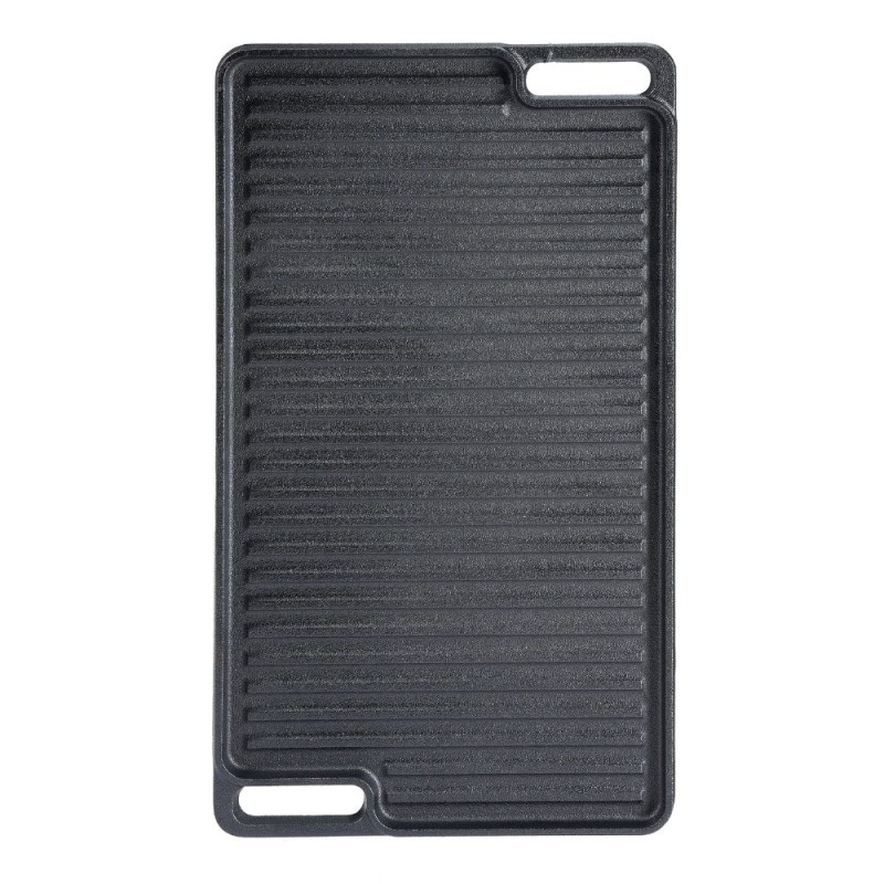 Doppelseitige Grillplatte aus Gusseisen, 46x26 cm - Gusseisenplatte