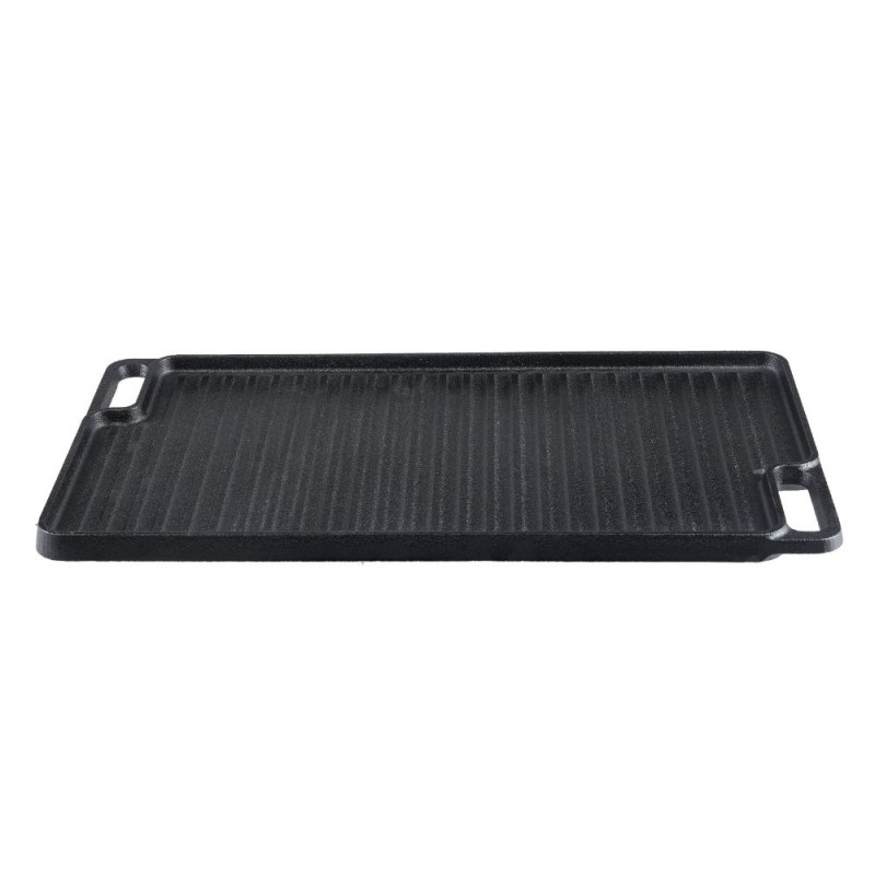 Doppelseitige Grillplatte aus Gusseisen, 46x26 cm - Gusseisenplatte