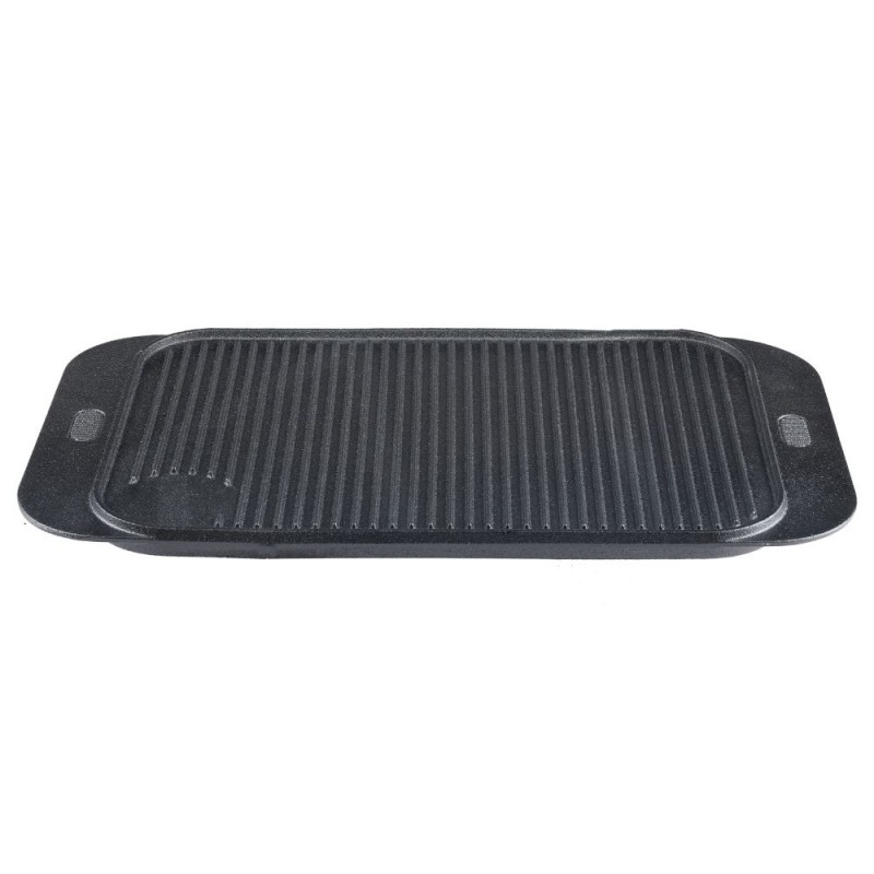 Doppelseitige Grillplatte aus Gusseisen, 48x26 cm - Gusseisenplatte