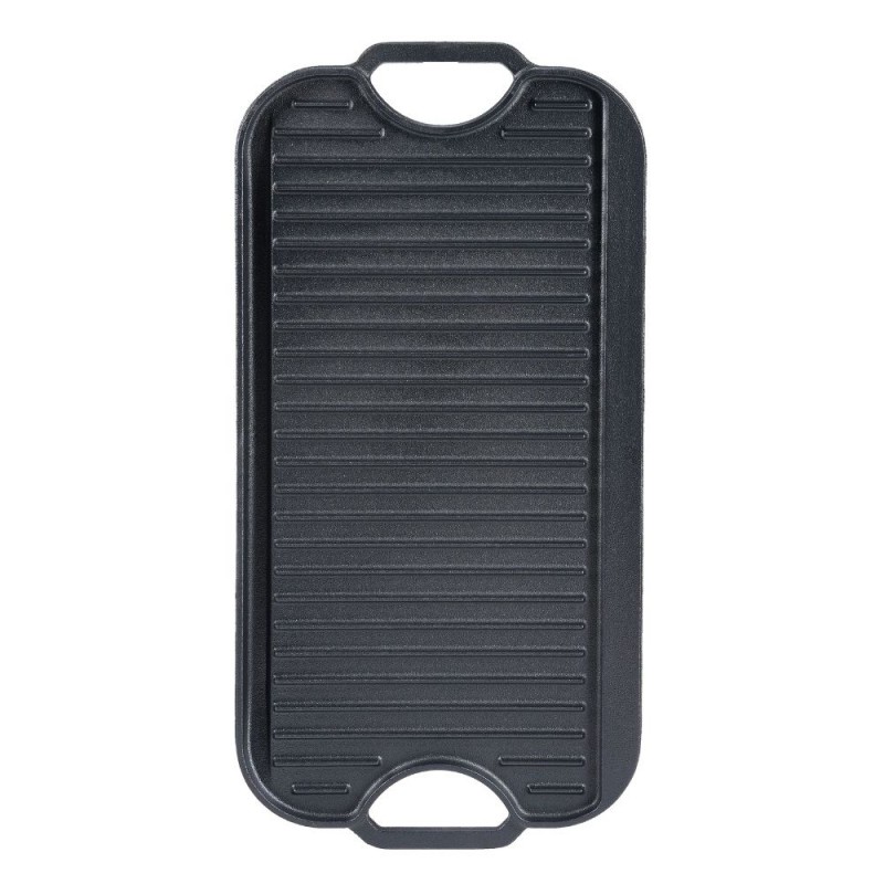 Doppelseitige Grillplatte aus Gusseisen, 51x26 cm - Gusseisenplatte