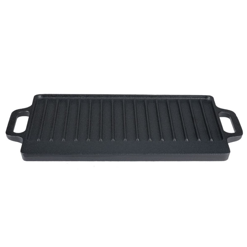 Doppelseitige Grillplatte aus Gusseisen, 43x23 cm - 