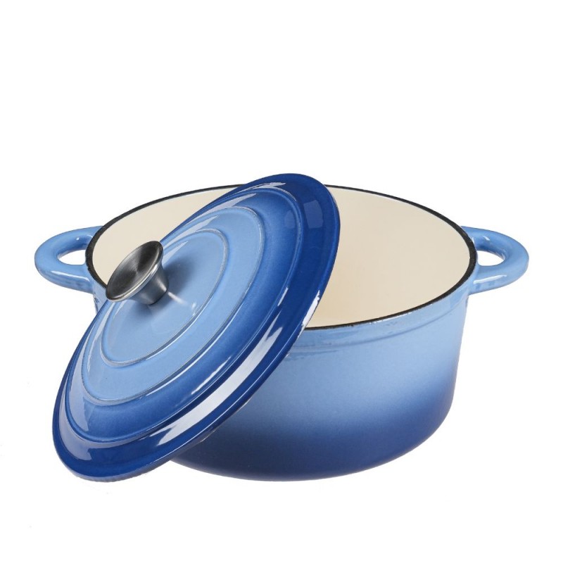 Geëmailleerde gietijzeren pot, Blau, Ф22 - Gusseisen Topf