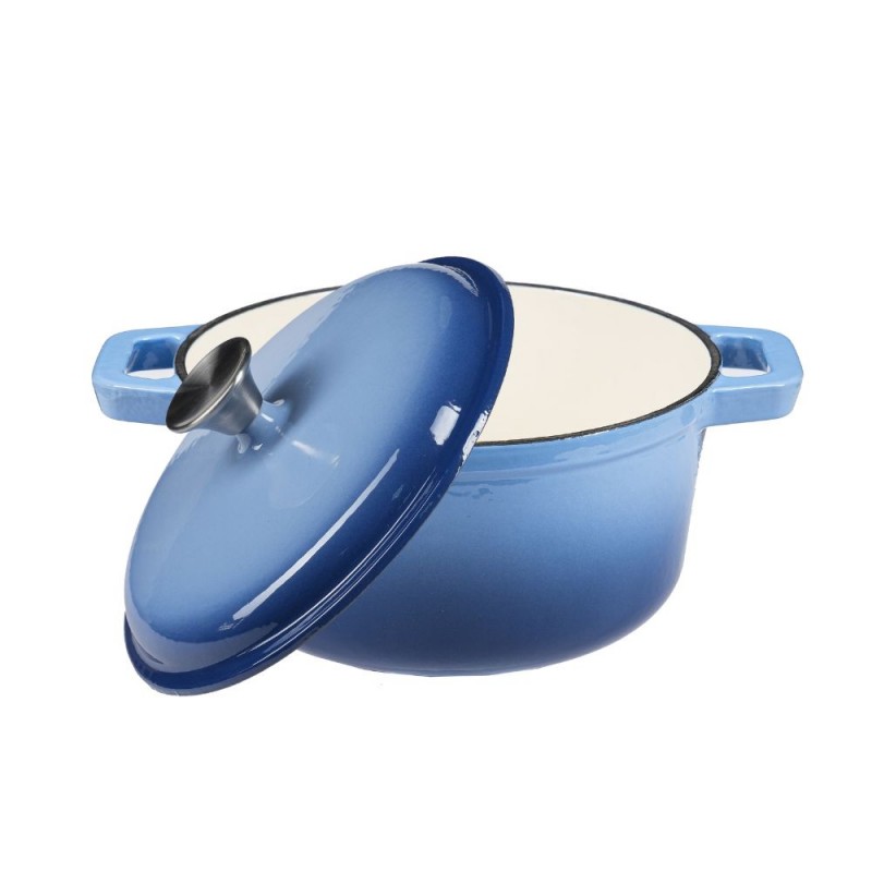 Geëmailleerde Gusseisen Topf, Blau, Ф24 - 
